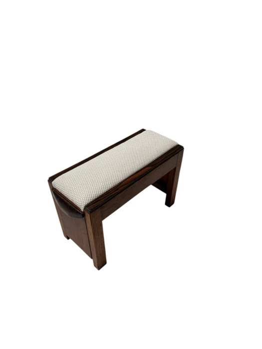 Art Deco Modernist Stool with De Ploeg fabric, 1920s